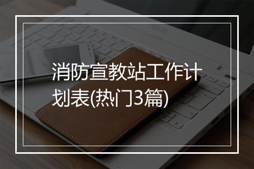 消防宣教站工作计划表(热门3篇)