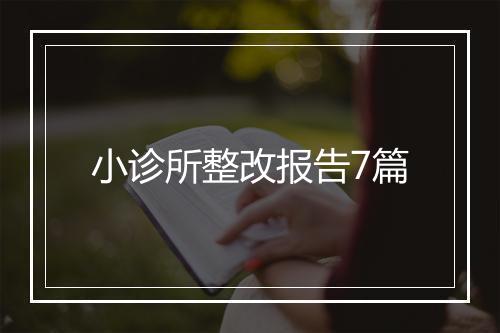 小诊所整改报告7篇