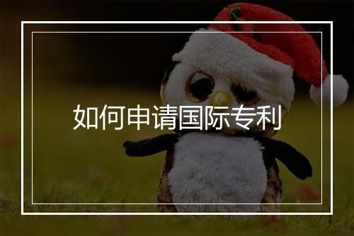 如何申请国际专利