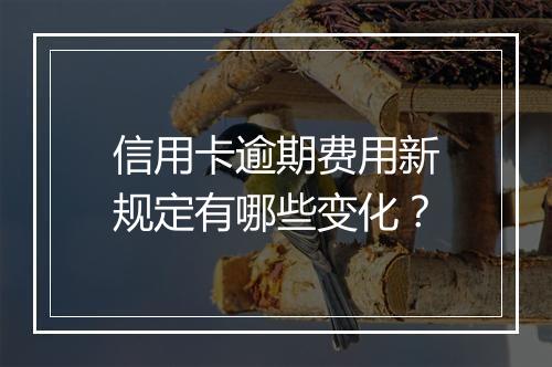 信用卡逾期费用新规定有哪些变化？