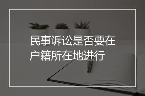 民事诉讼是否要在户籍所在地进行