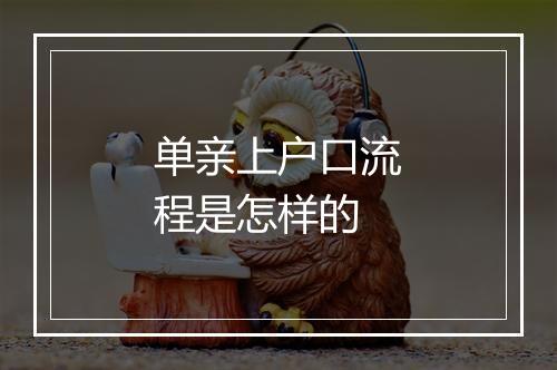 单亲上户口流程是怎样的