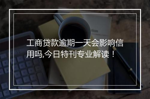 工商贷款逾期一天会影响信用吗,今日特刊专业解读！