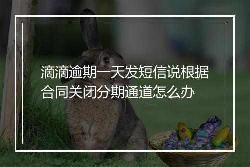 滴滴逾期一天发短信说根据合同关闭分期通道怎么办