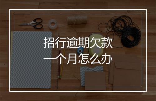 招行逾期欠款一个月怎么办