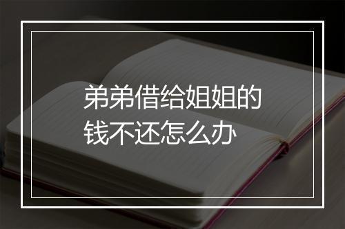 弟弟借给姐姐的钱不还怎么办