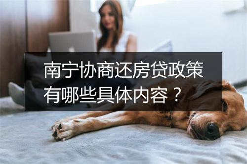 南宁协商还房贷政策有哪些具体内容？