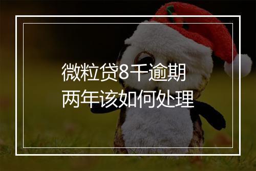 微粒贷8千逾期两年该如何处理