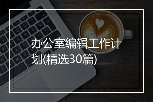 办公室编辑工作计划(精选30篇)