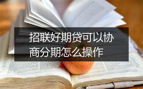 招联好期贷可以协商分期怎么操作