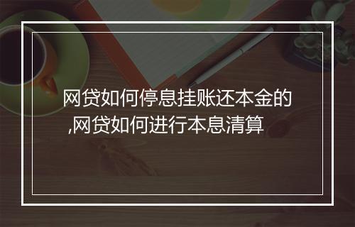 网贷如何停息挂账还本金的 ,网贷如何进行本息清算