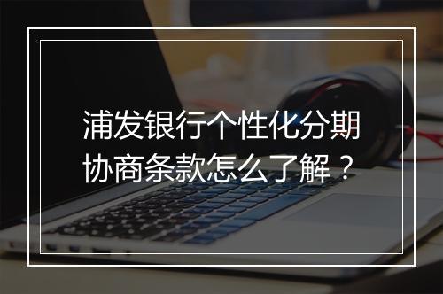 浦发银行个性化分期协商条款怎么了解？