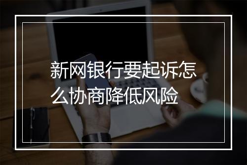 新网银行要起诉怎么协商降低风险