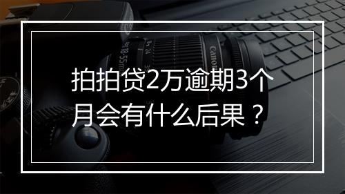 拍拍贷2万逾期3个月会有什么后果？