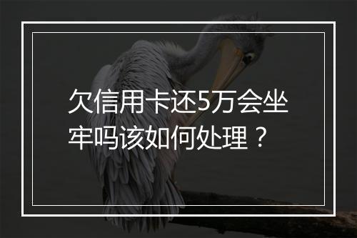 欠信用卡还5万会坐牢吗该如何处理？