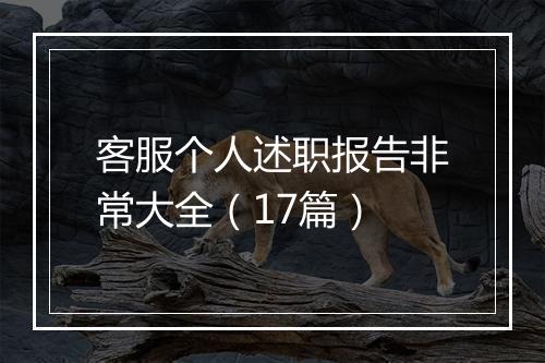 客服个人述职报告非常大全（17篇）