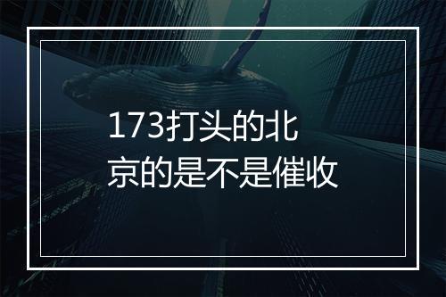 173打头的北京的是不是催收