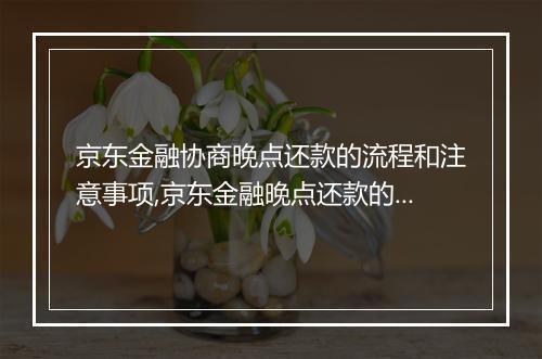 京东金融协商晚点还款的流程和注意事项,京东金融晚点还款的解决方案