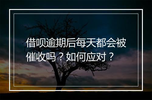 借呗逾期后每天都会被催收吗？如何应对？