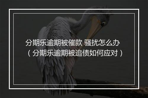 分期乐逾期被催款 骚扰怎么办（分期乐逾期被追债如何应对）
