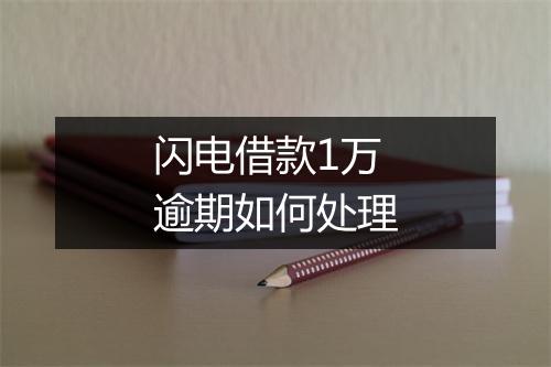 闪电借款1万逾期如何处理