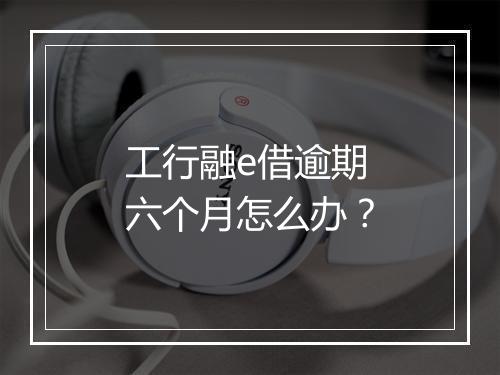 工行融e借逾期六个月怎么办？