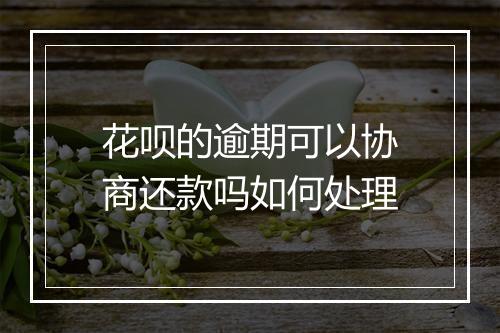 花呗的逾期可以协商还款吗如何处理