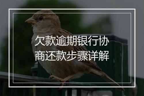 欠款逾期银行协商还款步骤详解