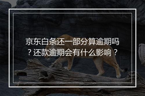 京东白条还一部分算逾期吗？还款逾期会有什么影响？