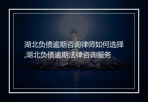 湖北负债逾期咨询律师如何选择,湖北负债逾期法律咨询服务
