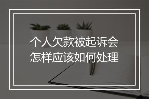 个人欠款被起诉会怎样应该如何处理