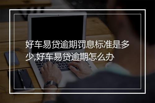 好车易贷逾期罚息标准是多少,好车易贷逾期怎么办