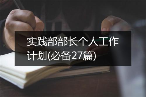 实践部部长个人工作计划(必备27篇)