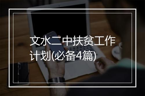 文水二中扶贫工作计划(必备4篇)