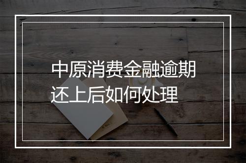 中原消费金融逾期还上后如何处理