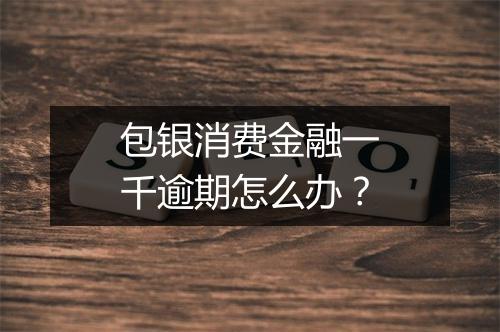 包银消费金融一千逾期怎么办？