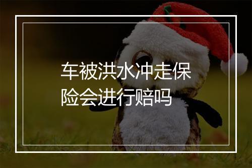车被洪水冲走保险会进行赔吗