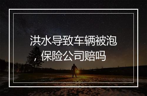 洪水导致车辆被泡，保险公司赔吗