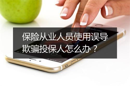 保险从业人员使用误导欺骗投保人怎么办？