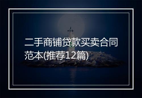 二手商铺贷款买卖合同范本(推荐12篇)