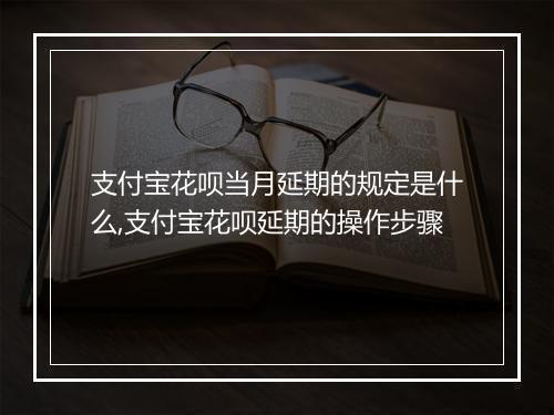 支付宝花呗当月延期的规定是什么,支付宝花呗延期的操作步骤