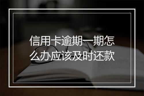 信用卡逾期一期怎么办应该及时还款