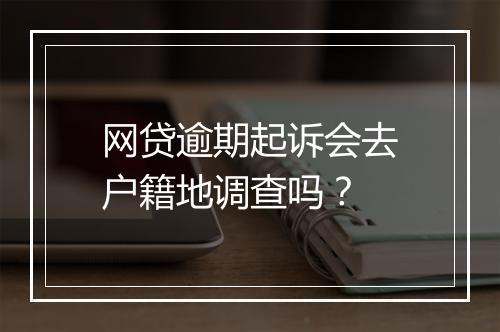网贷逾期起诉会去户籍地调查吗？