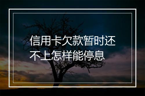 信用卡欠款暂时还不上怎样能停息
