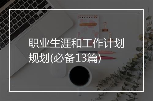 职业生涯和工作计划规划(必备13篇)