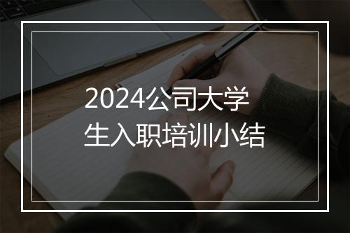 2024公司大学生入职培训小结