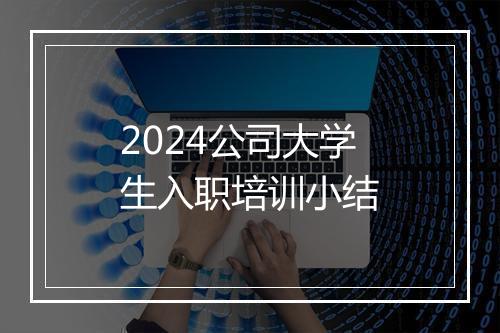 2024公司大学生入职培训小结