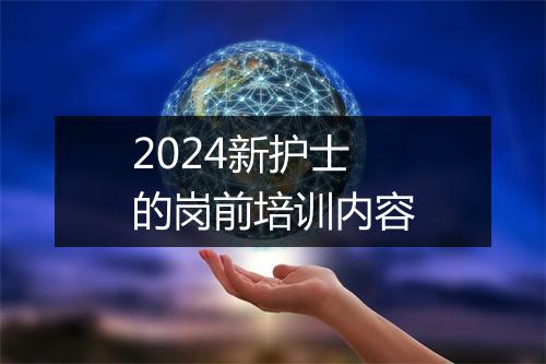 2024新护士的岗前培训内容