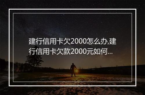 建行信用卡欠2000怎么办,建行信用卡欠款2000元如何处理