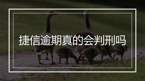 捷信逾期真的会判刑吗